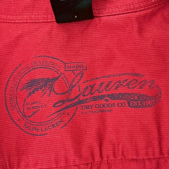 Vintage Ralph Lauren Dry Goods Co Red Fly Fishing Shirt Made in Hong Kong Sz S - Picture 11 of 11